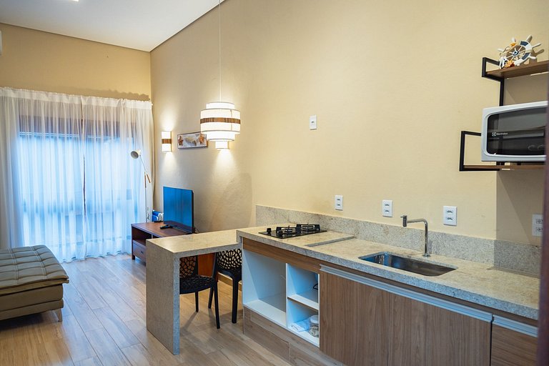 Acomodação perto da praia de Peruíbe, Wi-Fi e café simples