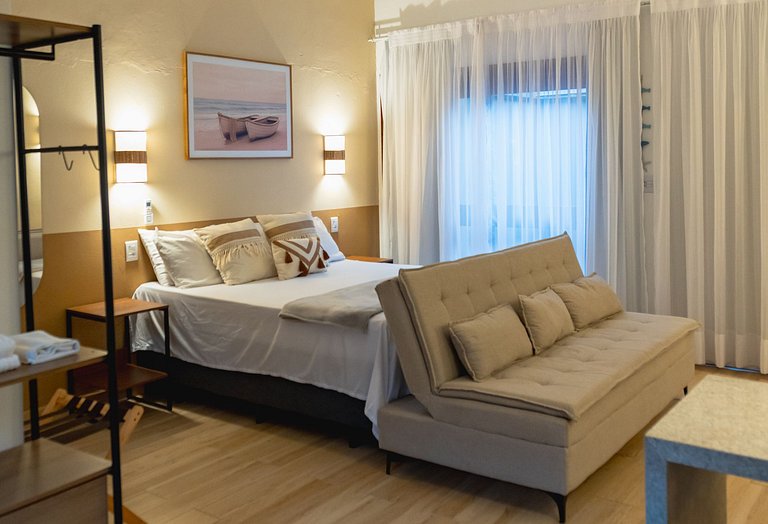 Studio em Peruíbe Confortável, Piscina, Wi-Fi, 60m da Praia